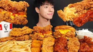 ASMR MUKBANG KFC FRIED CHICKEN & BURGER & FRENCH FRIES & CHICKEN NUGGETS & SWEET AND SPICY CHICKEN