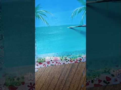 another simple Sea beach vibes painting - Learn easy coconut beach painting with me #thoughtbox