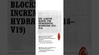 Incremental hydration SSR