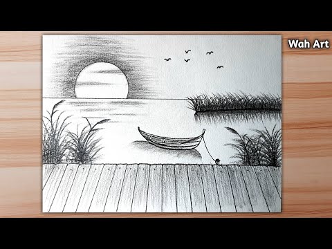 Relaxing Nature Scenery Drawing | Step-by-Step Tutorial | Wah Art