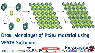How to draw Monolayer of PtSe2 material using VESTA Software