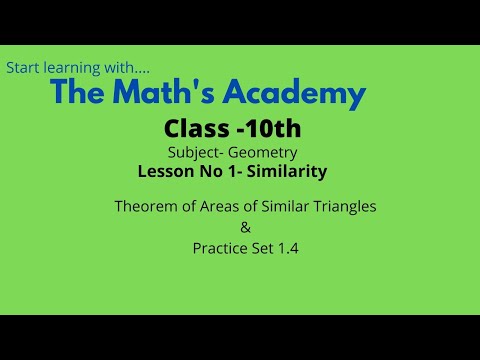 Theorem of Areas Of Similar Triangles/ practice set 1.4