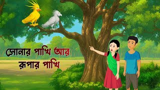 দুই জাদু পাখি ও দুই ভাইবোন | Bengali Moral Village Story | Story Bird Cartoon