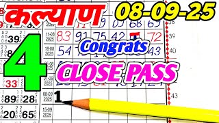 Kalyan today chart 08/09/2025 single open jodi panetable trick & lock system trick