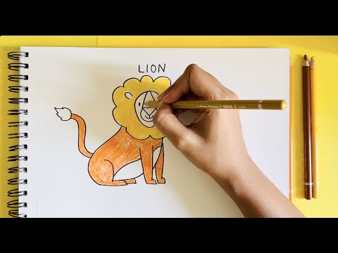 How to Draw and Colour A Lion for Kids | Easy Simple Step By Step Drawing Tutorial