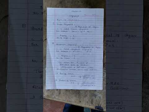 class 10th polynomial notes #class10th #mpboard #ncert #shorts