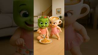Mojito and Little Ballerina Cappuccina are Competing for Pasta! #ballerinacappuccina