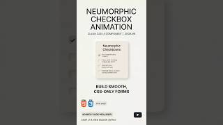 Neumorphic Checkbox Animation ✨ Clean CSS UI Component | Zega #6 | #css  #neumorphism  #uidesign
