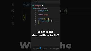 ⚡️Go’s := Operator in 20 Seconds! #golang #go  #shorts #syntaxfuel #learncode #devshorts #variables
