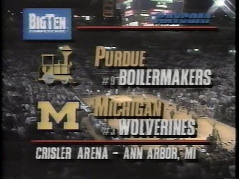 1994 Big Ten Basketball - Purdue @ Michigan (Sunday, March 6, 1994)  Big Dog vs. Fab Four