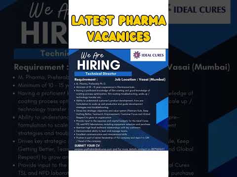 Latest pharma vacancies [ Apply Fast ]4  #shorts