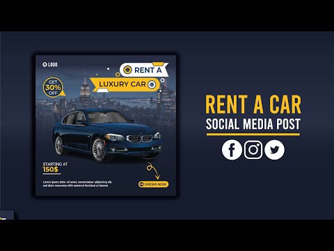 Car social media post Illustrator | How to create social media post on  Illustrator
