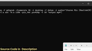 FFMPEG Command to Record Desktop Screen With Audio & Export it as MP4 Video File in Terminal
