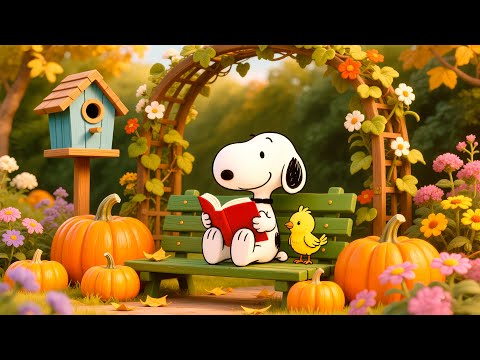 Snoopy’s Calm Autumn Garden Retreat 🍁 | Cozy Lofi Beats for Studying, Relaxing & Peaceful Moments