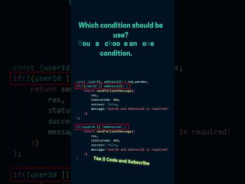 Which condition should be use #shortsfeed #shortsvideo #shorts #coding #expressjs #backend #support