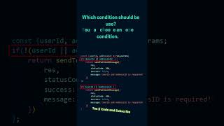 Which condition should be use #shortsfeed #shortsvideo #shorts #coding #expressjs #backend #support