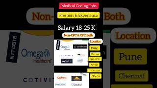 Medical Coding Jobs Freshers & Experience Both | Salary 18-25 K | Non-CPC & CPC Both #medicalcoding