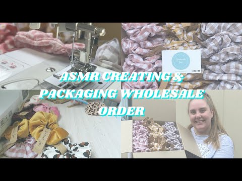 NO TALKING SEWING VLOG- start to finish process of a scrunchie wholesale order, ASMR style