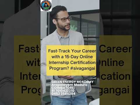 Fast Track Your Career with a 15 Day Online Internship Certification Program Madurai  7010422310
