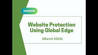 [WEBINAR]  Website Protection Using Global Edge