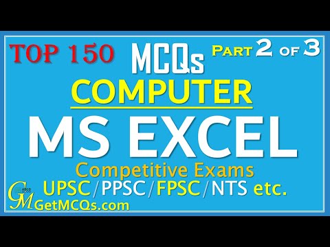 Top 150 - MS Excel MCQs | Mostly Repeated in Competitve Exams | PPSC/FPSC/NTS/UPSC | Part 2 of 3