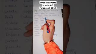 What does DBMS stands for? Function of DBMS? #computereducational