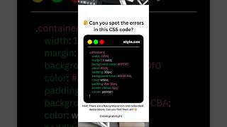 Can you spot the errors in this CSS code?  #CodingChallenge #CSS #WebDevelopment