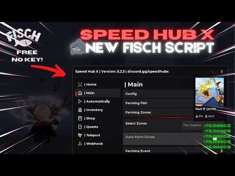 (UPD) Best Fisch Script for Roblox | Speed Hub X | No Key - Instant Catch, Auto Sell & More!