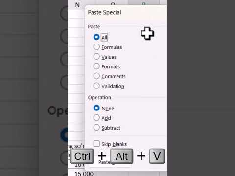 MS   Excel  gorizontal va vertikal qo'yish, Paste transpose
