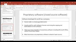 Lesson 4 – Open Source and Proprietary software