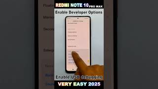 Redmi Note 10 Pro Max How to enable the Developer Options  for USB Debugging etc 2025 #smartphone