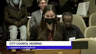 City Council Hearing: Committee on Legislative Investigations; February 5, 2026