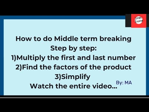 How to do middle term breaking|Quadratic equation#maths#2025#middleterm#quadraticequation#education