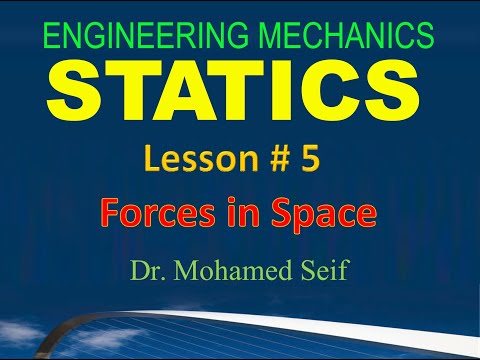 Engineering Mechanics - Statics Tutorial - Lesson # 5 - Forces and Equilibrium in Space (at a point)