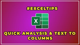 #quicktip ➡️ Excel: Quick Analysis Tool & Text to Columns✅