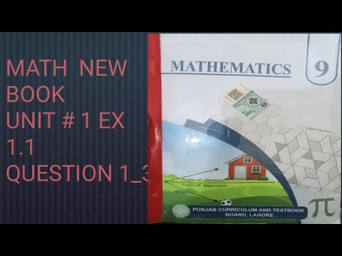 9Th Class Math New Book 2025 Exercise1.1 || PCTB || National Curriculum ofPakistan