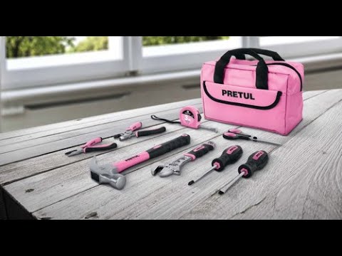 PRETUL 21251 ชุดกระเป๋าเครื่องมือช่างสีชมพู 8 ชิ้น