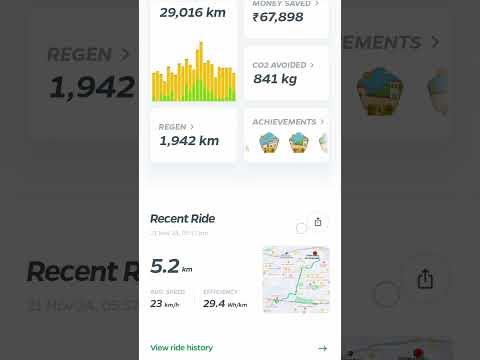 See our ride history in Ola s1 scooter in Ola electric app #olaelectric