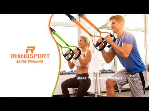 Rhinosport Sling Trainer Set with Door Anchor Adjustable Fitness Home Suspension