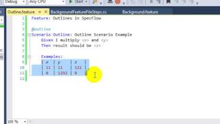Scenario outlines in SpecFlow