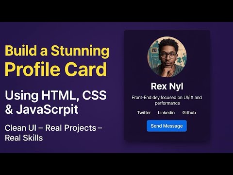 Create a Stunning Profile Card with HTML, CSS & JavaScript | Front-End Mini Project