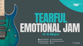 Tearful Emotional Rock Ballad in G Major l Guitar Backing Track | 77 BPM