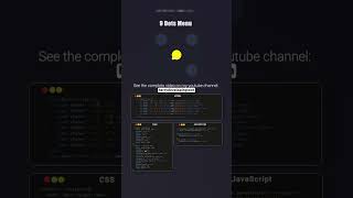 🎨 Master the 9-Dot Menu Design with CSS & JS! 💻✨||#shorts #shortvideo #menu #design #web #htmlcssjs