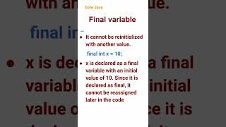 Final variable (52) #corejava
