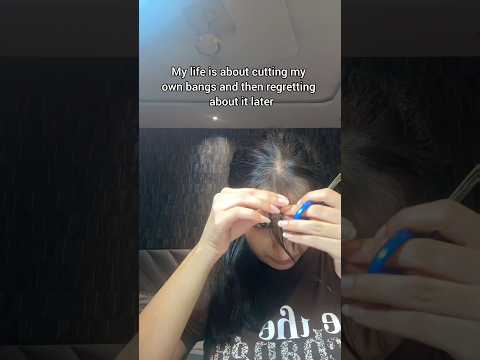 Cutting my bangs only to regret later 😭😭 #shorts #funny