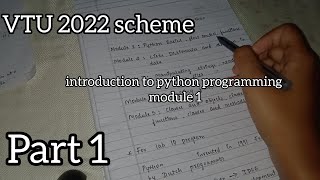 BPLCK105B/205B Introduction to python programming, VTU 2022 SCHEME, MODULE 1