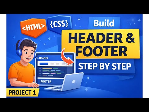 HTML & CSS Project 1 | Build Professional Header and Footer Step by Step