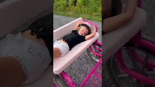 Taking a nap while driving😱  #pony #daughter #videooftheday #shorts #equestrian #horse