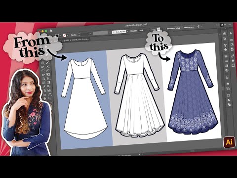 Fashion Designer teaches you to draw an Anarkali on Adobe Illustrator