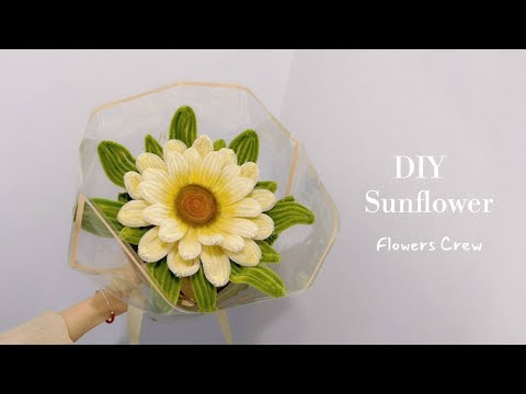 DIY Sunflower | How To Make Giant Cream Sunflower With Pipe Cleaners Easy